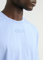 Lanvin Logo-embroidered Cotton T-shirt Blue