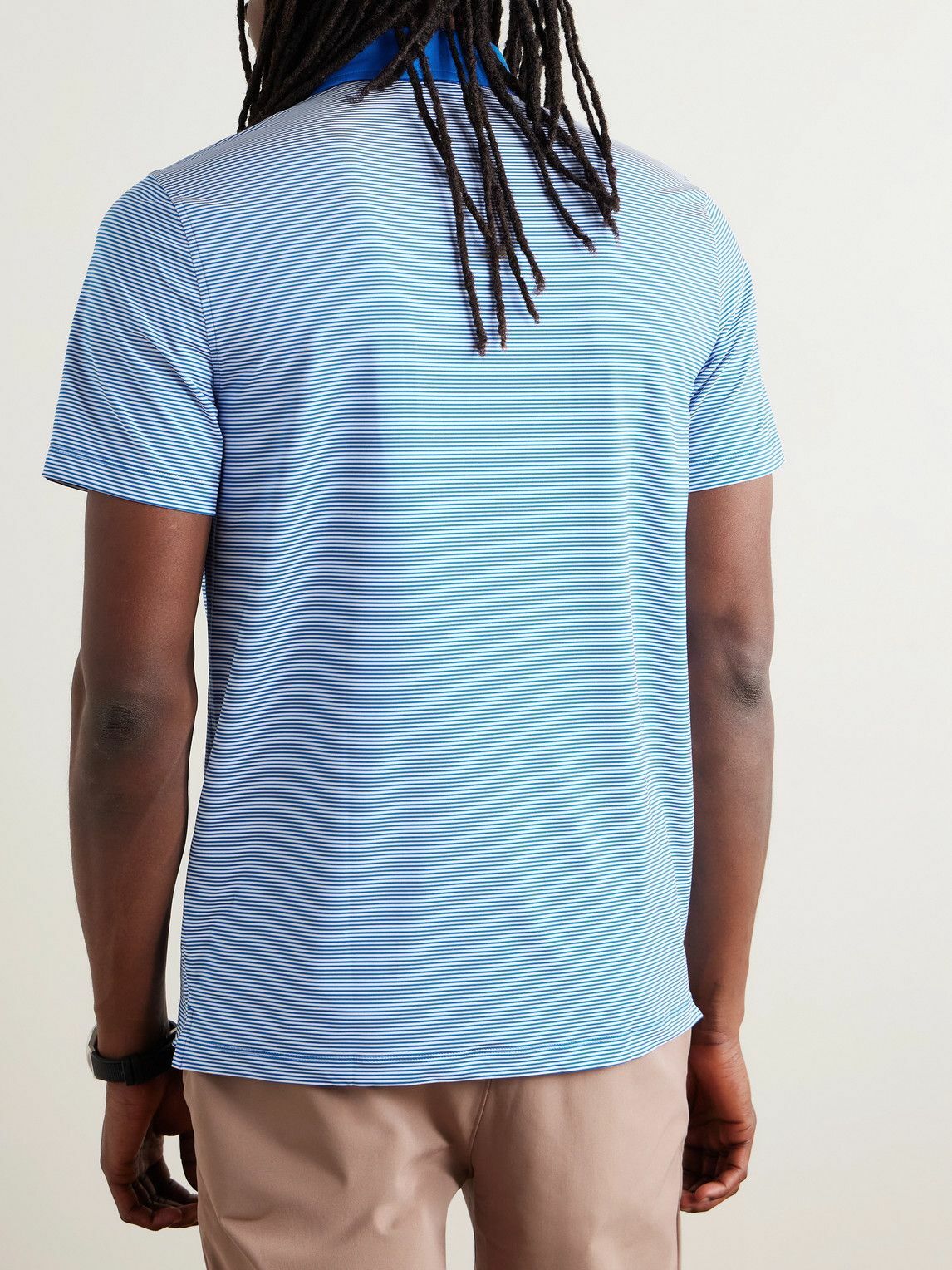 G/FORE - Striped Tech-Jersey Golf Polo Shirt - Blue