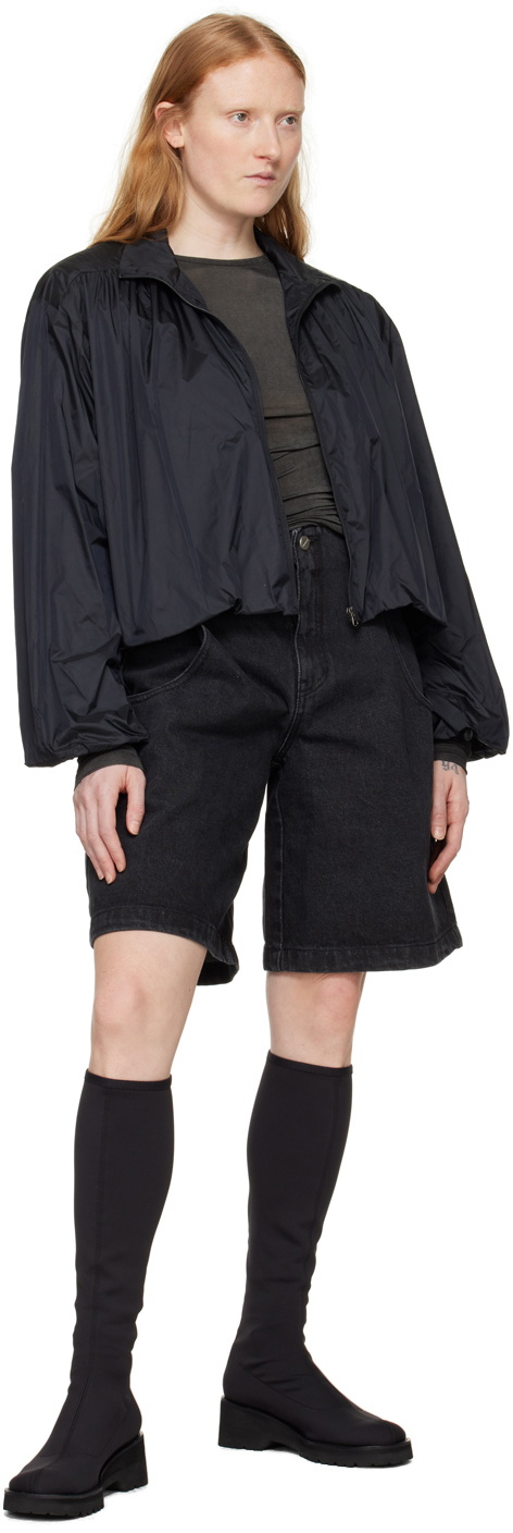 AMOMENTO Black Sheer Long Sleeve T-Shirt