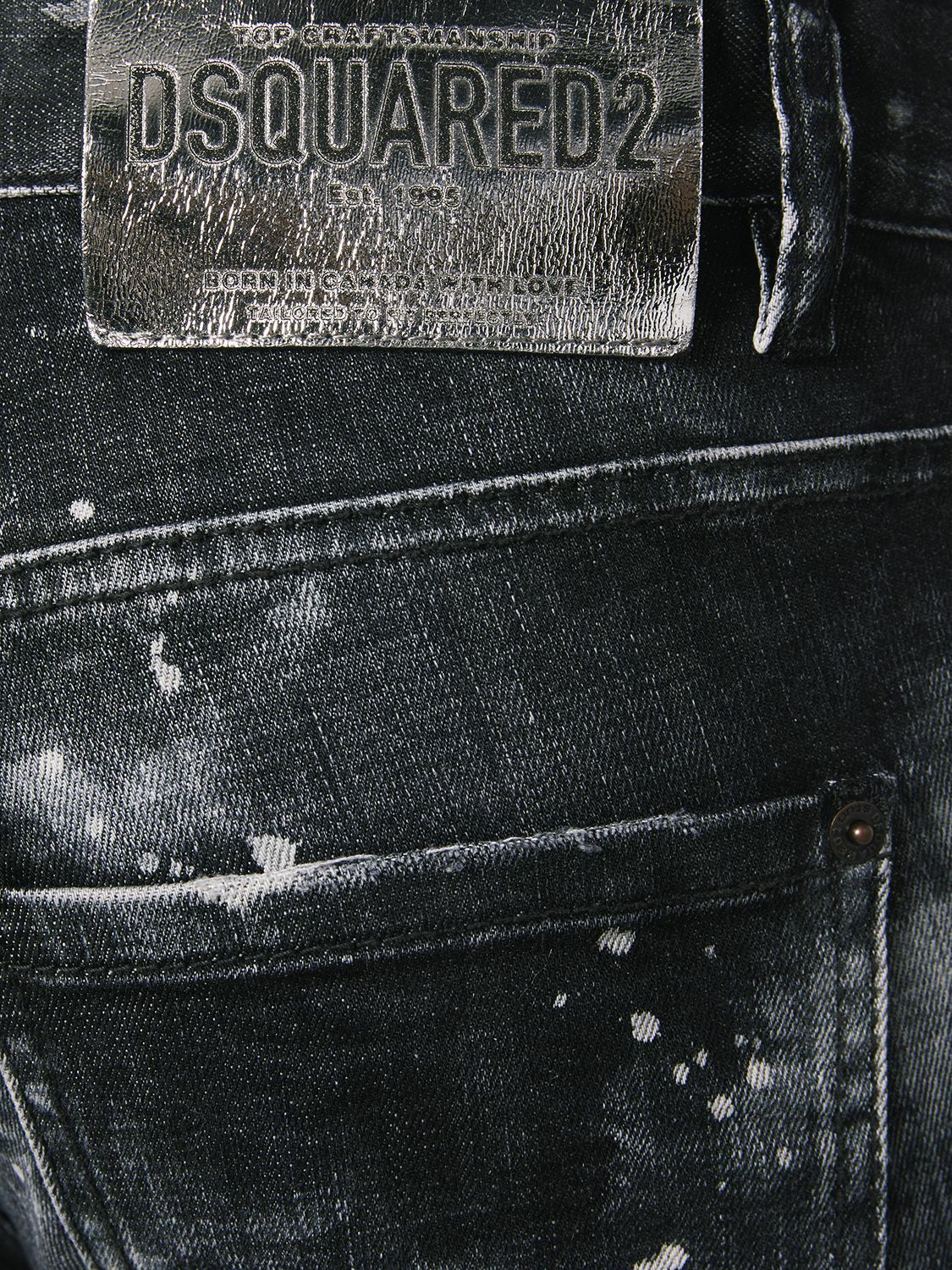 DSQUARED2 - Cool Girl Painted Stretch Denim Jeans Dsquared2