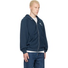 Kenzo Navy Kenzo Paris 'KENZO Tulip' Embroidered Zip Up Hoodie
