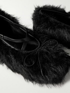 Simone Rocha - Leather-Trimmed Faux Fur Loafers - Black