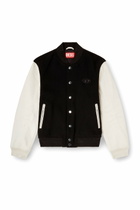 Diesel Bomber jacket in wool blend and leather - Leather jackets Mens in Multicolor