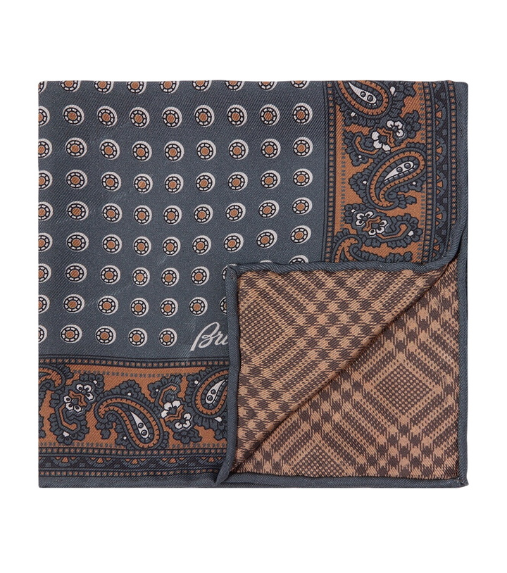 Photo: Brioni Printed silk twill scarf