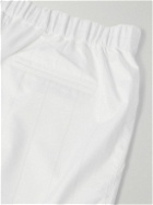 Brunello Cucinelli - Straight-Leg Striped Satin Shorts - White