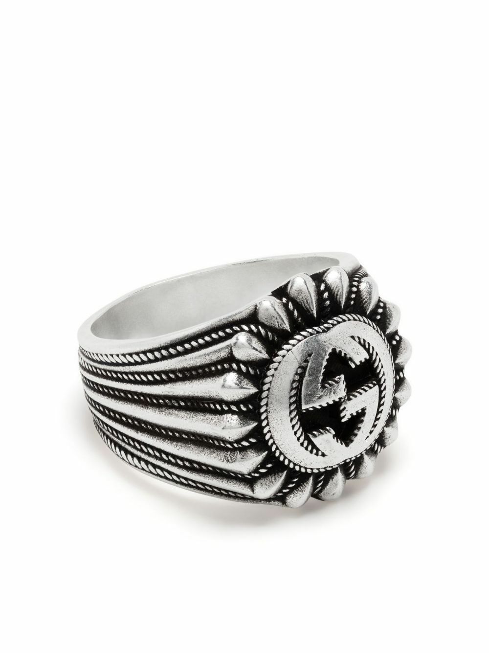 Gucci Silver Wide 'Maison de l'Amour' Ring Gucci