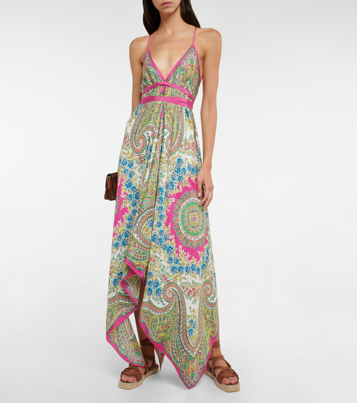 関税込【ETRO】Printed halterneck silk beach dress Printed halterneck silk beach dress in multicoloured - Etro