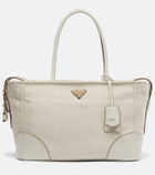 Prada Large leather-trimmed tote bag