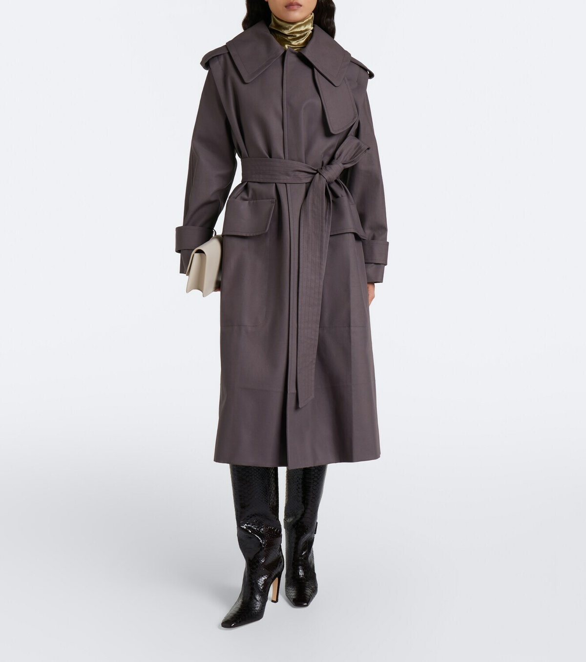 Malone Souliers Raven croc-effect leather knee-high boots