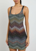 Missoni Sequin-embellished Zigzag Metallic-knit Mini Dress Multicoloured