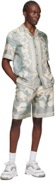 Versace Gray Barocco Sea Shorts