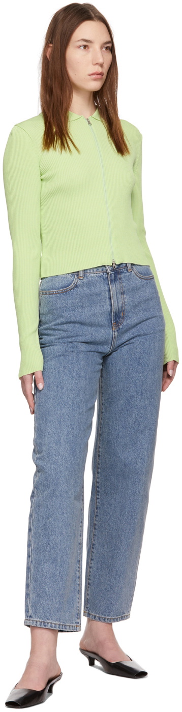 AMOMENTO Green Zip Cardigan