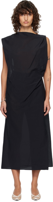 Photo: JACQUEMUS Black 'The Drap' Midi Dress