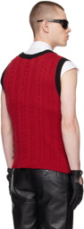 Ernest W. Baker Red Cable Knit Tank Top