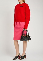 Chloe Gabardine Cotton and Linen-blend Skirt Pink