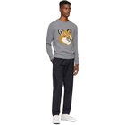 Maison Kitsune Grey Fox Head Sweater