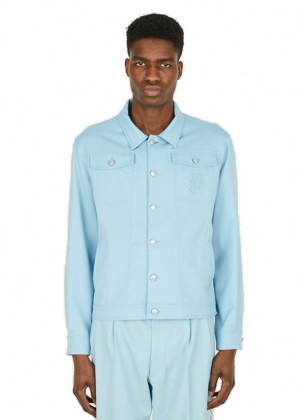 Photo: Logo Embroidered Sports Jacket in Blue