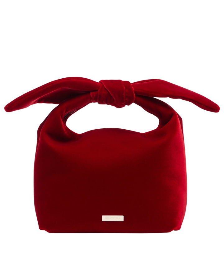 Photo: Aquazzura Bow Tie Small velvet tote bag