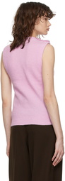 GANNI Pink Rib Knit Vest