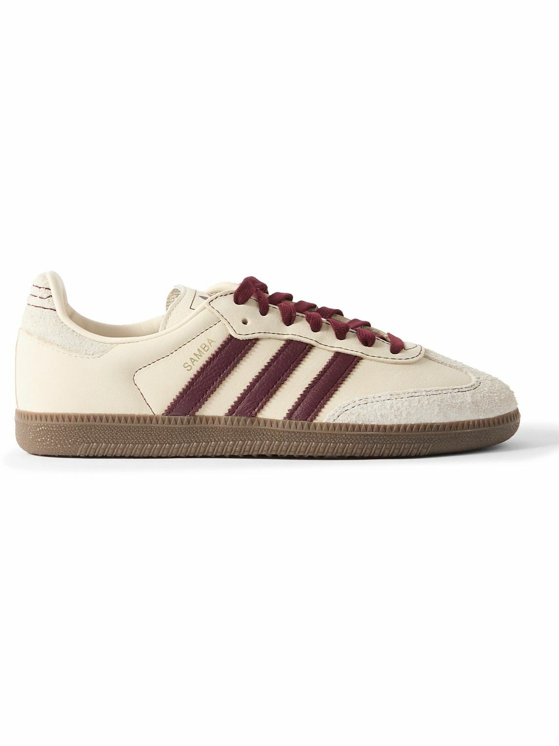 adidas Originals Samba OG Suede Trimmed Leather Sneakers Neutrals adidas Originals