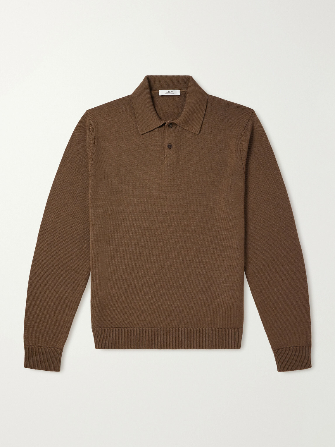 Mr P. - Merino Wool Polo Shirt - Brown