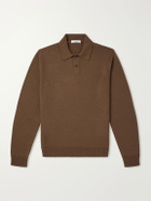 Mr P. - Merino Wool Polo Shirt - Brown