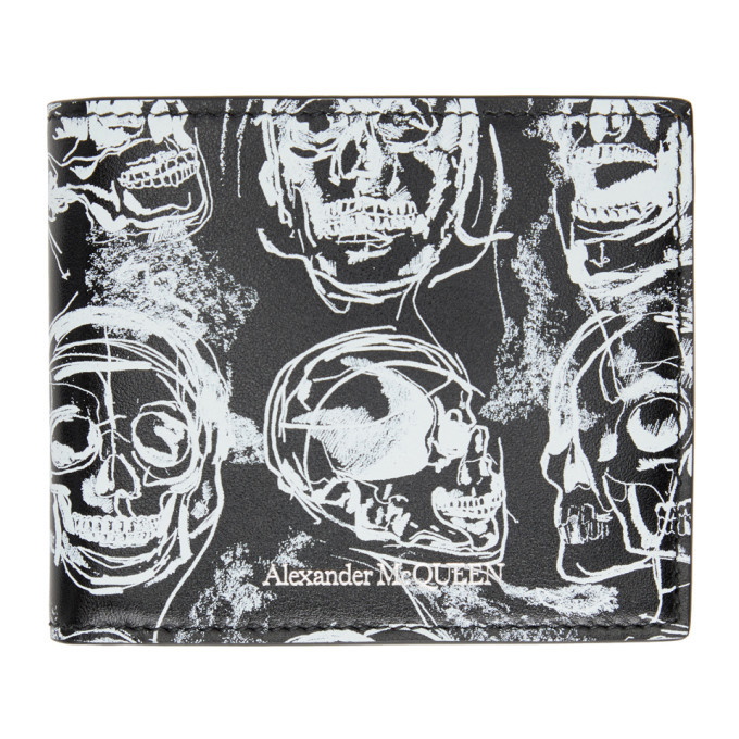 Photo: Alexander McQueen Black and White Painted Skull Wallet