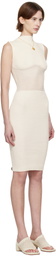 Isa Boulder Off-White Honeycomb Midi Dress