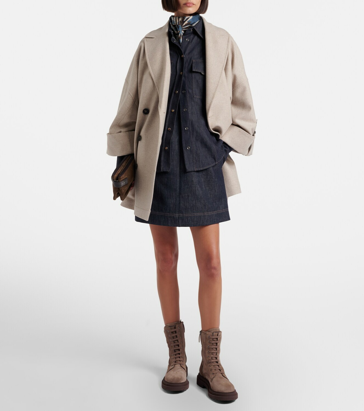 Brunello Cucinelli Suede lace-up boots