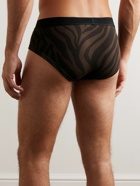 TOM FORD - Zebra-Print Stretch-Cotton Jersey Briefs - Brown