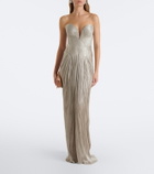 Maria Lucia Hohan Noor pleated silk bustier gown