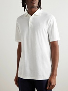 Polo Ralph Lauren - Logo-Embroidered Cotton and Linen-Blend Polo Shirt - White