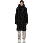 Serapis Black Faux-Fur Hooded Coat