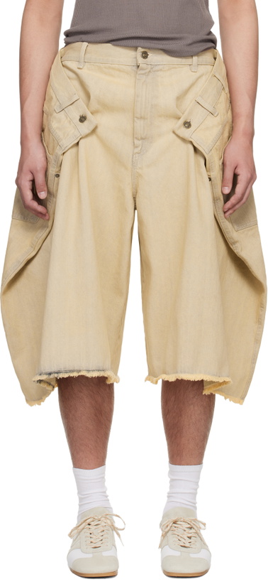 Photo: LU'U DAN Off-White Maxi Denim Shorts