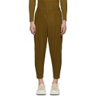 Homme Plisse Issey Miyake Tan Cropped Wide Pleat Trousers