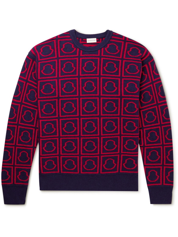 Photo: Moncler - Jacquard-Knit Wool Sweater - Blue