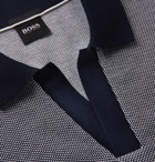 Hugo Boss - Textured-Knit Cotton Polo Shirt - Navy