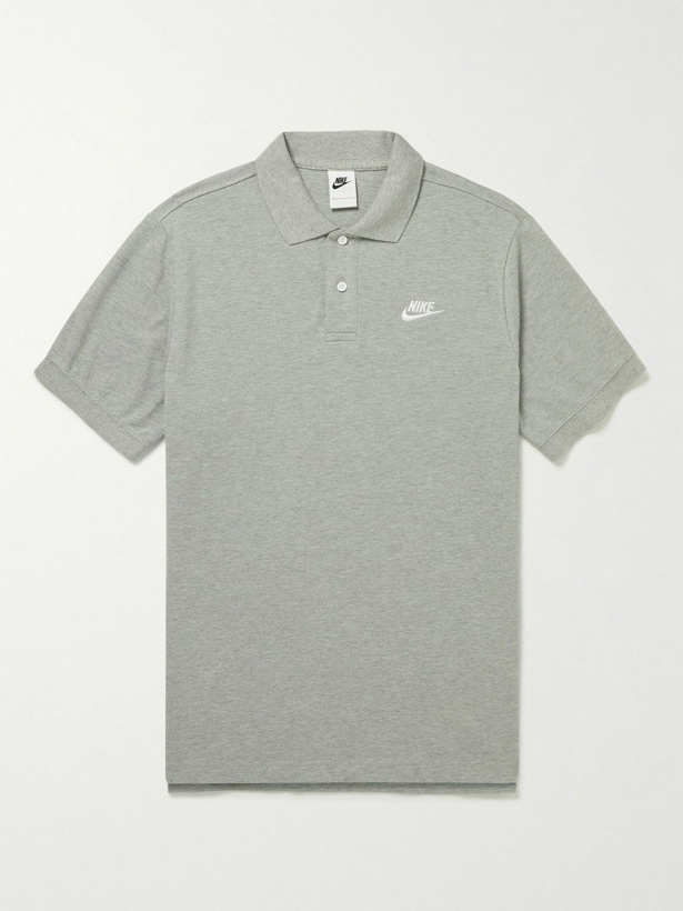 Photo: Nike - Logo-Embroidered Cotton-Piqué Polo Shirt - Gray
