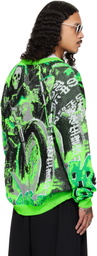 LU'U DAN Green Misfit Jacquard Sweater