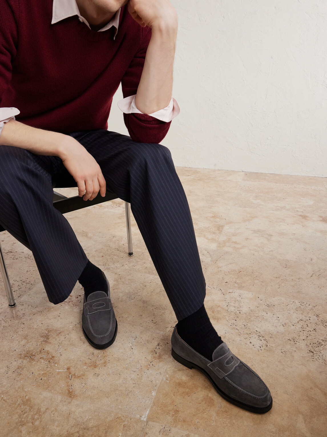 John Lobb - Lopez Suede Penny Loafers - Gray