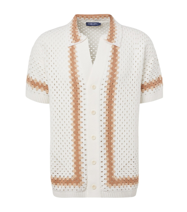Photo: Frescobol Carioca Pinto crochet cotton bowling shirt
