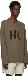Helmut Lang Green Crumple Long Sleeve T-Shirt