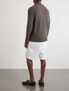 Mr P. - Wool and Cashmere-Blend Jacquard Polo Shirt - Brown