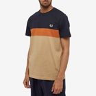 Fred Perry Authentic Men's Colour Block T-Shirt in Warm Stone