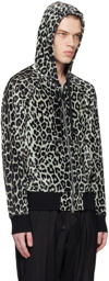 TOM FORD Black & Beige Leopard Hoodie