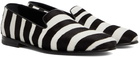 Manolo Blahnik Black & Off-White Calf-Hair Loafers