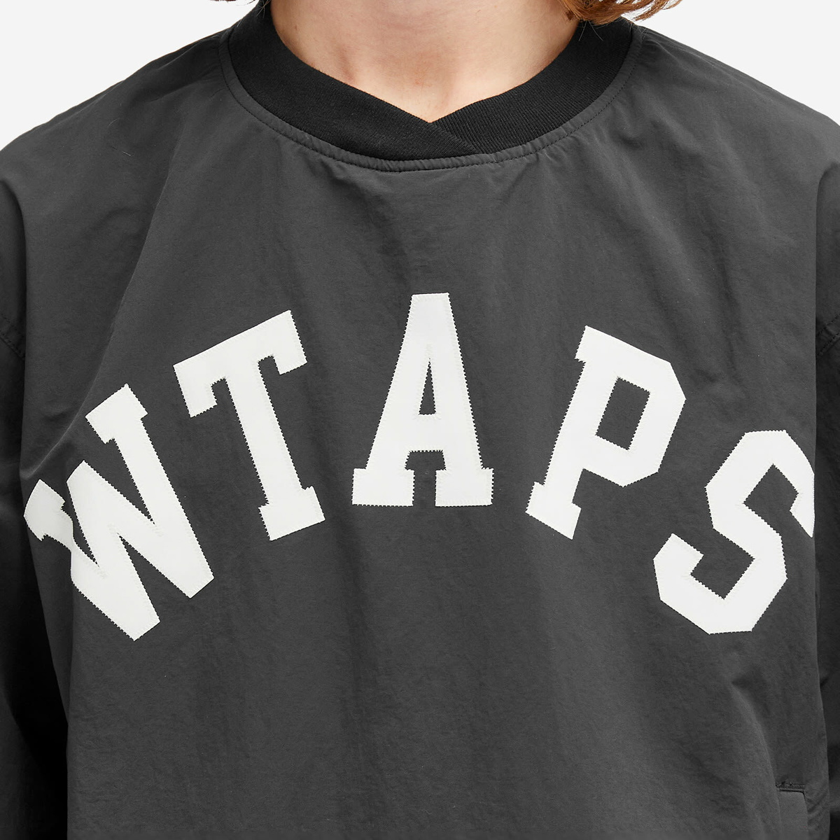 WTAPS Men's 03 Logo Applique Pullover Track Top in Black WTAPS