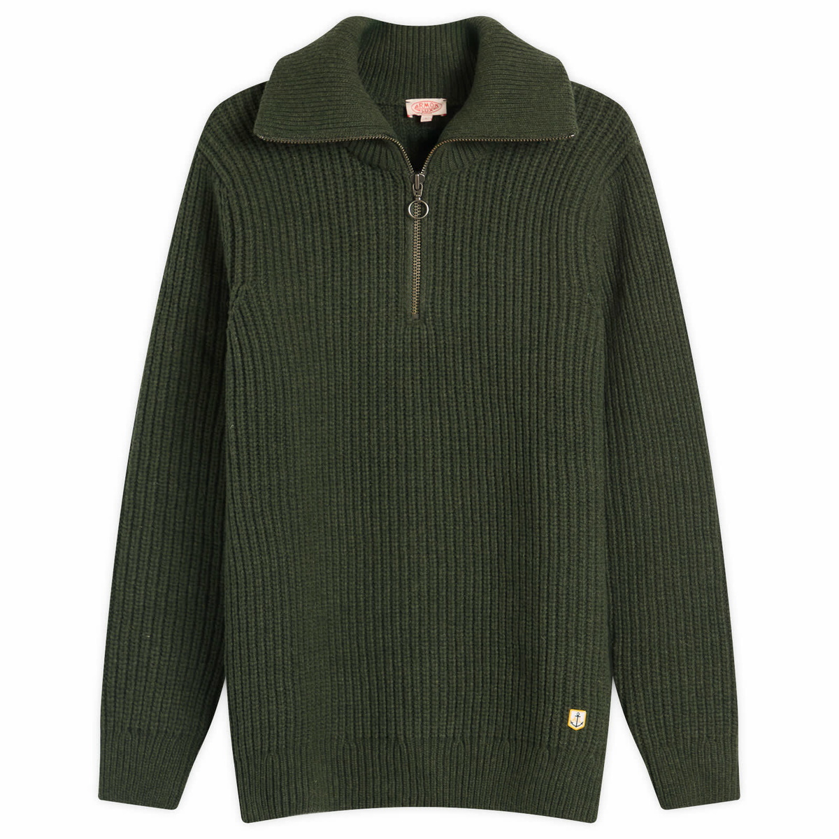 Armor-Lux Men's Half Zip Rib Knit Jumper in Chimera