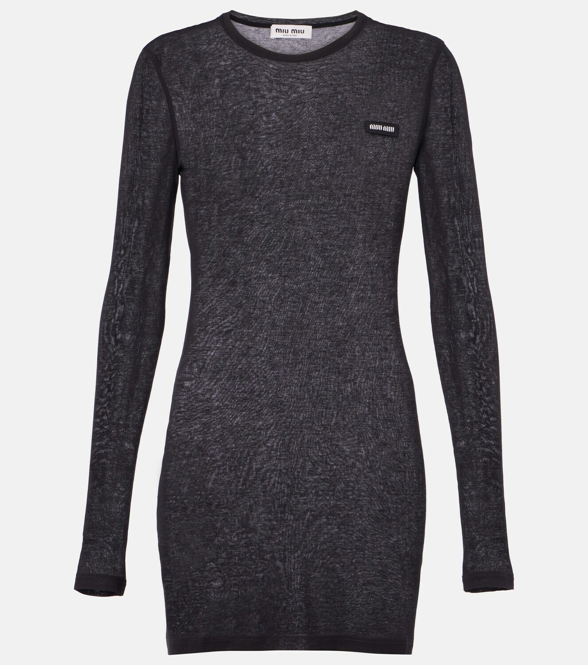 Miu Miu Logo cotton jersey minidress