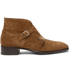 TOM FORD - Sutherland Suede Monk-Strap Boots - Brown